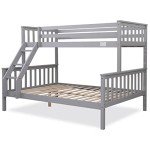 Blisswood Triple Bunk Bed in Grey Solid Pine