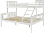 Panana Triple Sleeper Wooden Bunk Bed - White