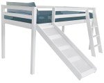 Cozy Solid Pine Kids Bunk Bed with Slide