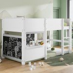White House Bunk Bed with Ladder and Shelf
