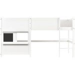 White House Bunk Bed with Ladder and Shelf
