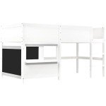 White House Bunk Bed with Ladder and Shelf