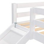 Cozy Solid Pine Kids Bunk Bed with Slide