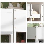 White House Bunk Bed with Ladder and Shelf
