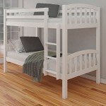 Solid White Wooden Bunk Bed Frame for Kids
