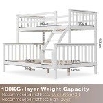 White Wooden Triple Sleeper Bunk Bed Frame