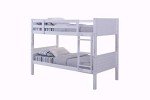 Stylish White Wooden Bunk Bed with Trundle