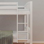 Solid White Wooden Bunk Bed Frame for Kids
