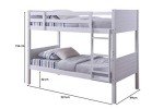 Stylish White Wooden Bunk Bed with Trundle