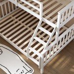 White Wooden Triple Sleeper Bunk Bed Frame