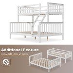 White Wooden Triple Sleeper Bunk Bed Frame