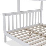 White Wooden Triple Sleeper Bunk Bed Frame
