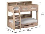 Sonoma Oak Single Bunk Bed by Julian Bowen