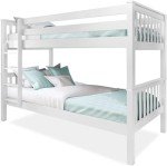White Wooden Twin Bunk Beds for Kids