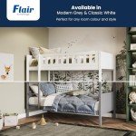 Sturdy Wooden Single Bunk Bed for Kids - Grey