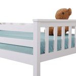 White Wooden Twin Bunk Beds for Kids