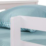 White Wooden Twin Bunk Beds for Kids