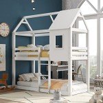 White Treehouse Bunk Bed for Kids