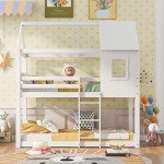 KAYAN Tree House Bunk Bed for Kids (White)