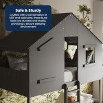 Jungle House Themed Kids Wooden Bunk Bed