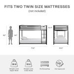 DHP Miles Black Metal Bunk Bed for Kids