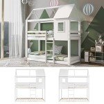 White Treehouse Bunk Bed for Kids