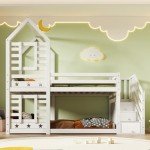 3FT Bunk Bed with Stairs and Storage - White