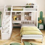 Wooden House Bunk Bed with Desk and Storage