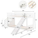 White Pine Bunk Bed with Slide and Stairs