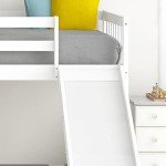 White Pine Bunk Bed with Slide and Stairs