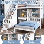 Wooden House Bunk Bed with Desk and Storage