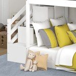 White Pine Bunk Bed with Slide and Stairs