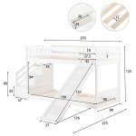 Kids' Bunk Bed with Stairs and Slide - White