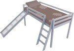 Kids Mid Sleeper Bunk Bed with Slide and Ladder
