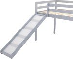 Kids Mid Sleeper Bunk Bed with Slide and Ladder