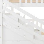 Kids Bunk Bed with Ladder and Slide, White