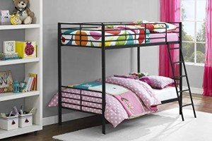 DHP Black Convertible Single Over Single Bunk Bed