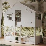 Jungle Themed Wooden Bunk Bed for Kids