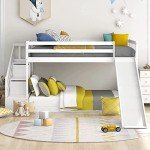 Kids Bunk Bed Frame with Slide and Steps