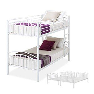 Panana Metal Bunk Bed Frame with Guardrail - White