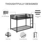 DHP Miles Black Metal Bunk Bed for Kids