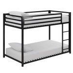 DHP Miles Black Metal Bunk Bed for Kids