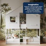 Jungle Themed Wooden Bunk Bed for Kids