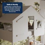 Jungle Themed Wooden Bunk Bed for Kids