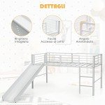 Kids Mid Sleeper Loft Bed with Slide & Stairs