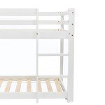 White Cabin Bunk Bed with Slide and Ladder