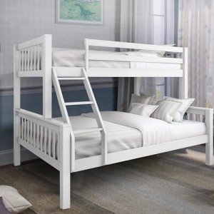 Blisswood Triple Bunk Bed - Solid Pine, White
