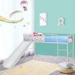 Kids Mid Sleeper Loft Bed with Slide & Stairs