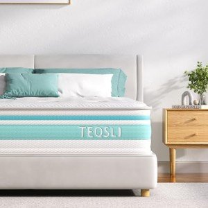 TeQsli 10-Inch King Hybrid Gel Memory Foam Mattress