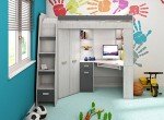 All-in-One High Sleeper Bunk Bed with Desk